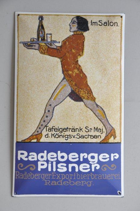Radeberger Bier - Plaque émaillée - Émail, Antiek en Kunst, Antiek | Wandborden en Tegels
