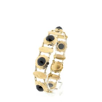Vintage/antiek gouden bootjes armband met granaat | 20 cm beschikbaar voor biedingen