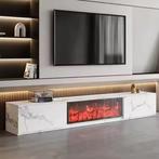 Marmer Look TV meubel met openhaard 180x39x39 cm, Nieuw, Verzenden