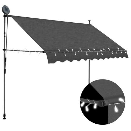 vidaXL Luifel handmatig uitschuifbaar met LED 300 cm, Tuin en Terras, Zonneschermen, Nieuw, Verzenden