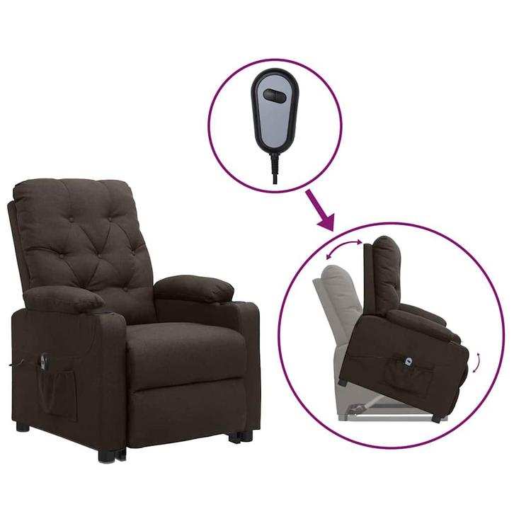 vidaXL Sta-op-stoel stof donkerbruin, Huis en Inrichting, Fauteuils, Nieuw, Verzenden