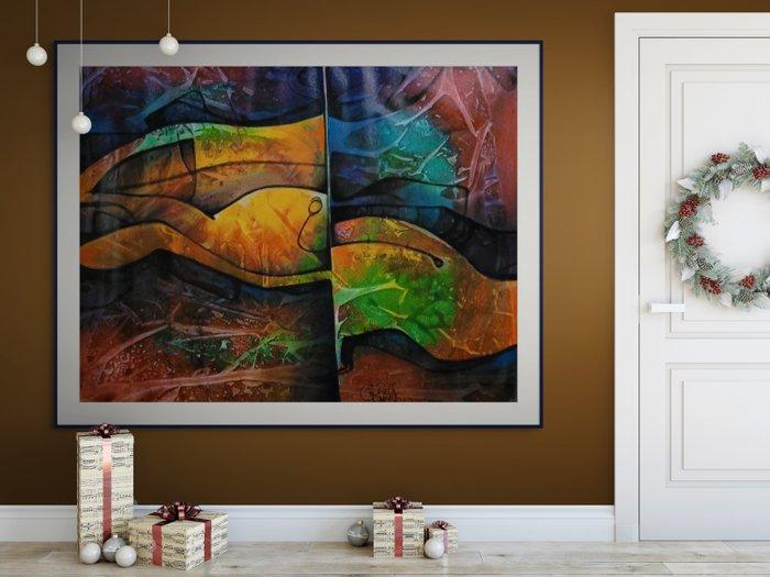 Simeon Gonzales (1973) - Silueta de Mujer, Antiquités & Art, Art | Peinture | Moderne