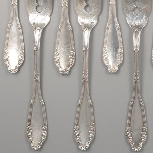 Henri de Bist - Visbestekset voor 6 personen (12) - .800, Antiek en Kunst, Antiek | Zilver en Goud