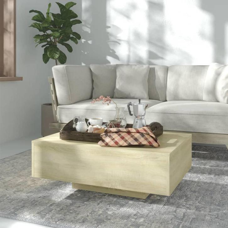 vidaXL Salontafel 85x55x31 cm bewerkt hout sonoma, Huis en Inrichting, Tafels | Salontafels, Nieuw, Verzenden