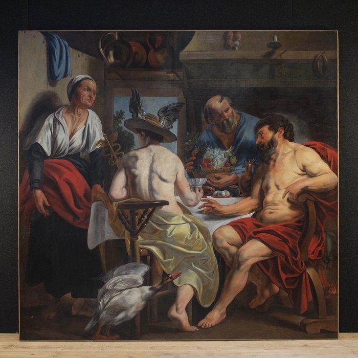 Jacob Jordaens (1593-1678), Suiveur de - Grande scena, Antiek en Kunst, Kunst | Schilderijen | Klassiek