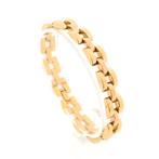 Bicolor gouden Bismarck schakel armband | 19,5 cm (roségoud, Ophalen of Verzenden, Gebruikt, Overige kleuren, Goud
