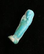 Oud-Egyptisch Faience Blauwe Shabti - 13 mm  (Zonder, Antiek en Kunst