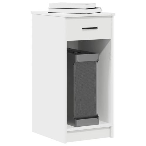 vidaXL Computertorenstandaard met lade 35x45x77 cm wit, Huis en Inrichting, Bureaus, Nieuw, Verzenden