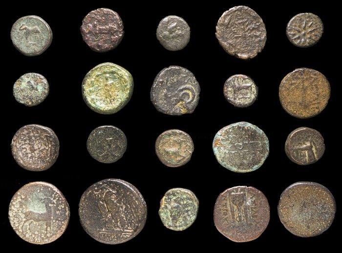 Griekenland (oud) Monedas griegas de broce varios diametros., Postzegels en Munten, Munten | Europa | Niet-Euromunten
