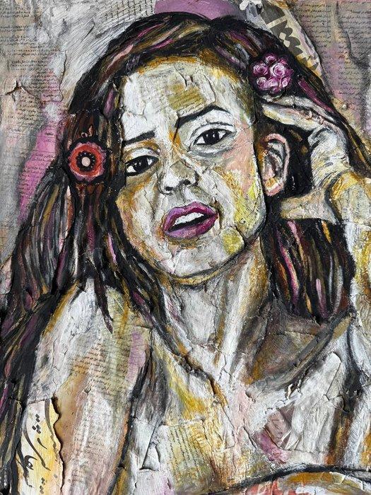 mohsen hadi - persian girl, Antiek en Kunst, Kunst | Schilderijen | Modern