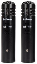Citronic ECM20 Condensator Microfoon Stereo Paar Zwart New, Musique & Instruments, Microphones