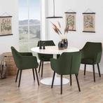 Velvet eetkamerstoel groen | Met houten poten, Huis en Inrichting, Stoelen, Modern/Scandinavisch/Velvet, Overige kleuren, Verzenden