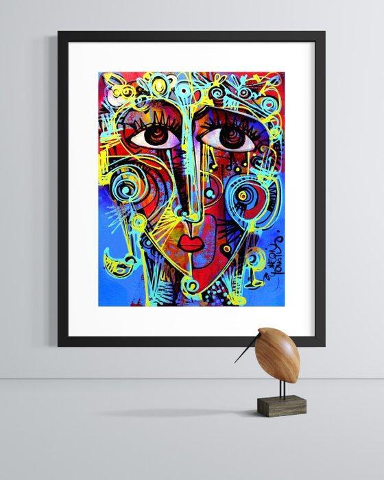 Simeon Gonzales - Rostro de Mujer (NO RESERVE PRICE), Antiek en Kunst, Kunst | Schilderijen | Modern