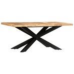 vidaXL Eettafel 180x90x76 cm massief ruw mangohout, Huis en Inrichting, Tafels | Eettafels, Verzenden, Nieuw