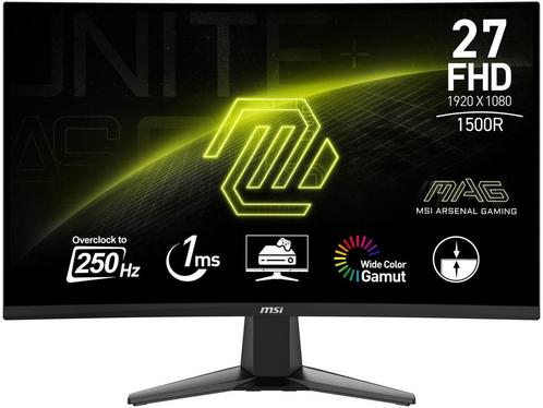 MSI MAG 27C6X - Gamingmonitor 27 FHD 250Hz 1ms - Gebogen, Huis en Inrichting, Woonaccessoires | Overige, Zo goed als nieuw, Verzenden