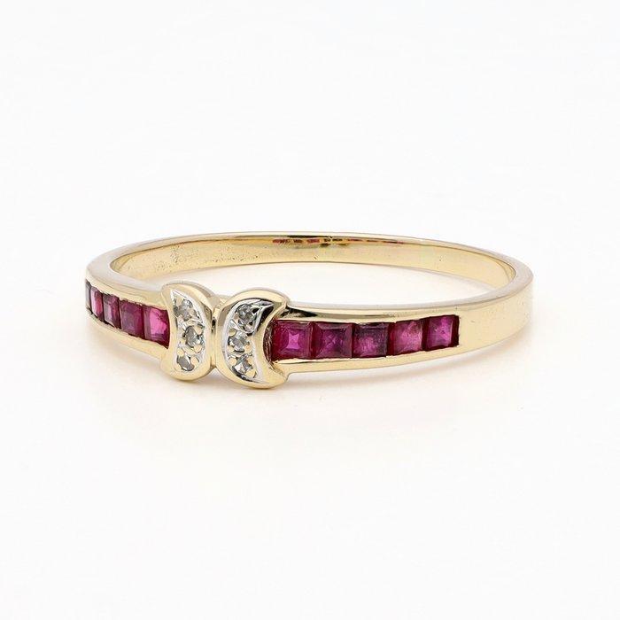 Sans Prix de Réserve - Bague - 14 carats Or jaune Diamant, Handtassen en Accessoires, Ringen