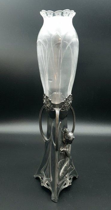 WMF - Vase  - Plaqué(e) argent, Verre - Art Nouveau, Antiek en Kunst, Kunst | Designobjecten