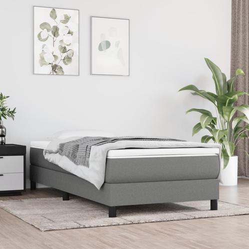 vidaXL Cadre de lit Gris foncé 90x200 cm Tissu, Maison & Meubles, Chambre à coucher | Lits, Neuf, Envoi