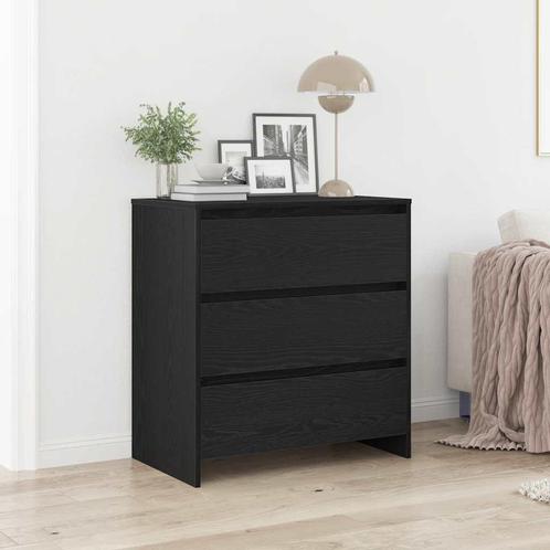vidaXL Dressoir 70x41x75 cm bewerkt hout zwart eikenkleur, Maison & Meubles, Armoires | Dressoirs, Envoi