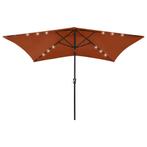 vidaXL Parasol met LEDs en stalen paal 2x3 m, Verzenden, Nieuw