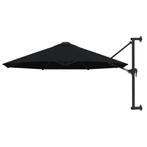 vidaXL Wandparasol met metalen paal 300 cm zwart, Tuin en Terras, Parasols, Verzenden, Nieuw