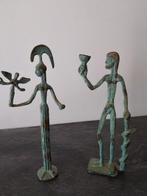 Statuette, Athéna & Zeus - 25 cm - Bronze - 1970