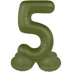 5 Jaar Cijfer Ballon Groen Mat 41cm, Nieuw, Verzenden