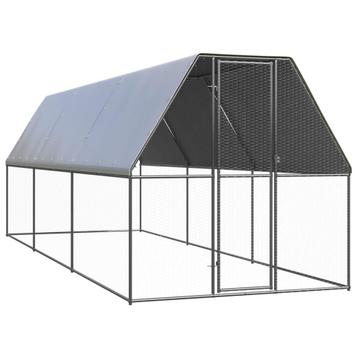 vidaXL Buitenhok voor kippen 2x6x2 m gegalvaniseerd staal, Dieren en Toebehoren, Verzenden, Nieuw