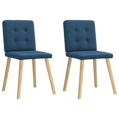 vidaXL Eetkamerstoelen 2 st stof blauw, Huis en Inrichting, Stoelen, Nieuw, Verzenden