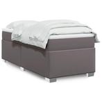 vidaXL Boxspring met matras kunstleer grijs 90x200 cm, Verzenden, Nieuw