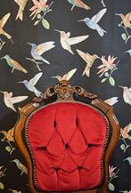 Aanbieding! Exclusieve Art Déco stof met kolibri - 300 x 280
