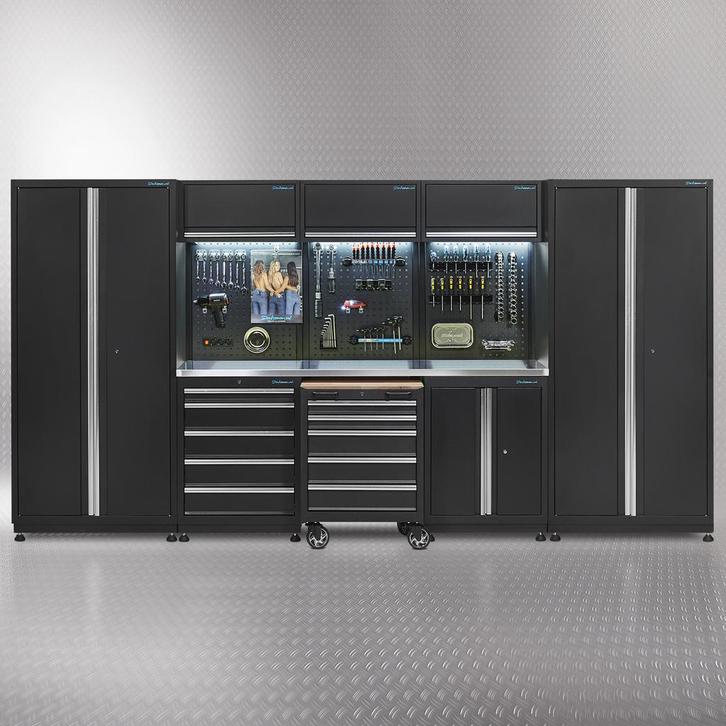 Datona Werkplaatsinrichting PREMIUM met RVS werkblad 385 cm, Doe-het-zelf en Bouw, Werkbanken, Ophalen of Verzenden