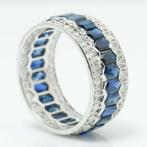 Eeuwigheidsring - 14 karaat Witgoud - 3.43ct. tw. Saffier -, Handtassen en Accessoires, Antieke sieraden