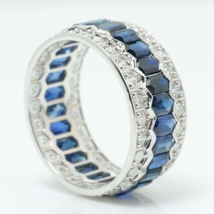 Eeuwigheidsring - 14 karaat Witgoud - 3.43ct. tw. Saffier -, Handtassen en Accessoires, Antieke sieraden