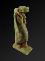 Oud-Egyptisch Faience amulet van Taweret, de nijlpaardgodin