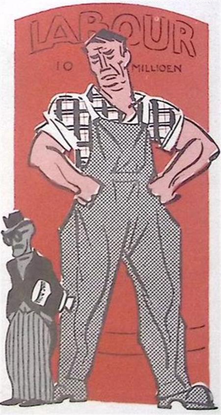 De grote arbeider (lijst optie, Lithos), Antiquités & Art, Art | Lithographies & Sérigraphies, Envoi