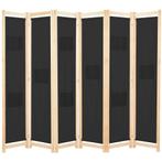 vidaXL Kamerscherm met 6 panelen 240x170x4 cm stof zwart, Huis en Inrichting, Woonaccessoires | Overige, Nieuw, Verzenden