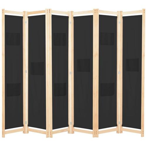 vidaXL Kamerscherm met 6 panelen 240x170x4 cm stof zwart, Maison & Meubles, Accessoires pour la Maison | Autre, Envoi