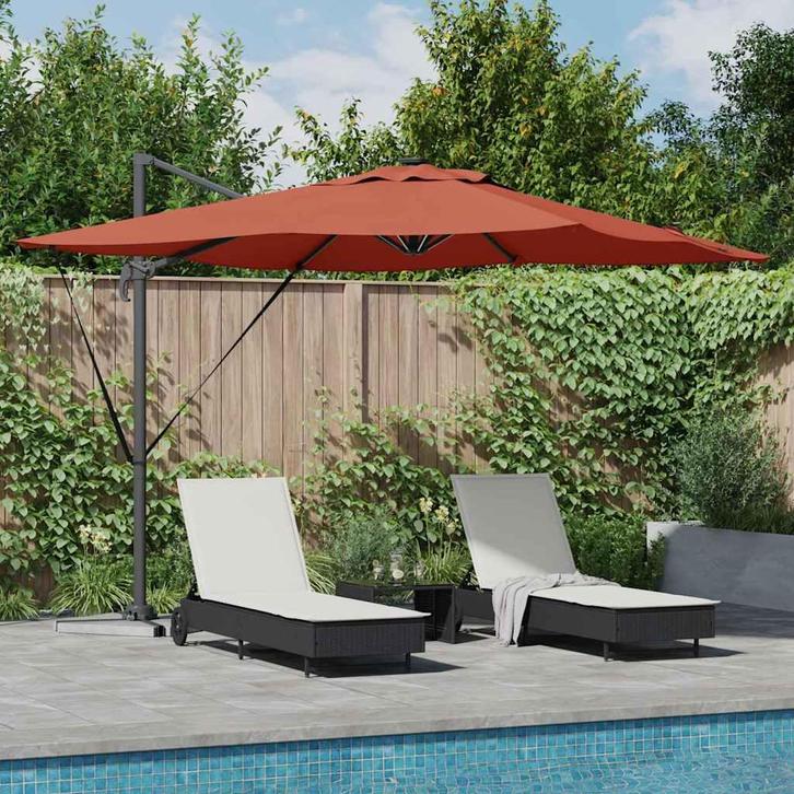 vidaXL Parasol Terracotta 286 x 285 x 270 cm Aluminium, Tuin en Terras, Parasols, Nieuw, Verzenden