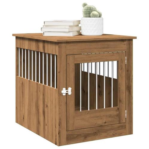 vidaXL Hondenbench 64,5x80x71 cm bewerkt hout artisanaal, Dieren en Toebehoren, Hondenhokken, Nieuw, Verzenden