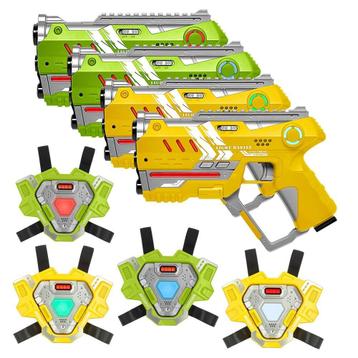 4 Connect laserguns Geel/Groen + 4 Connect Vesten, Ophalen of Verzenden