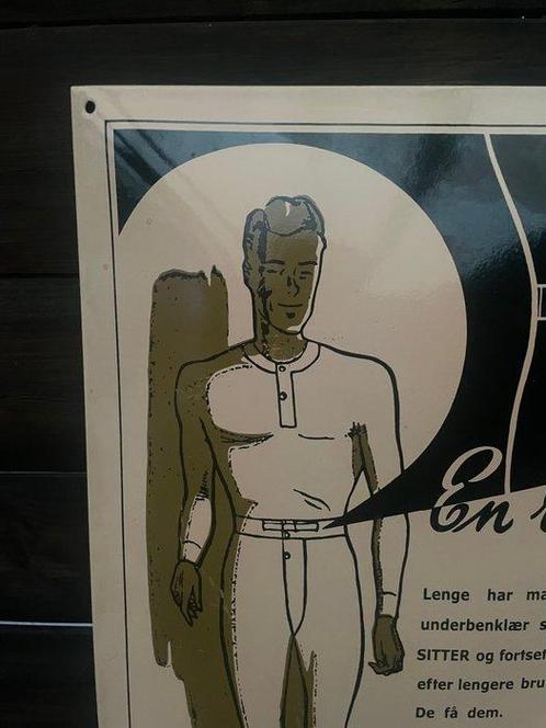 Janus Emaille Bord - Vintage Reclame Ondergoed met Riem -, Antiek en Kunst, Antiek | Wandborden en Tegels