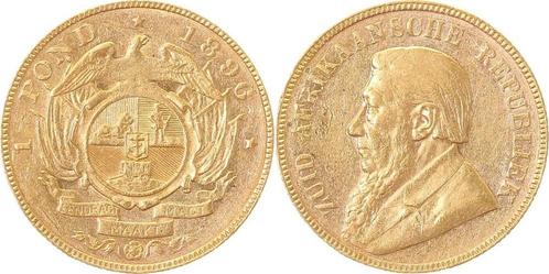 Sued Afrika 1 pound goud S Afrika 1896 f vz, almost Ef goud, Postzegels en Munten, Munten en Bankbiljetten | Toebehoren, Verzenden