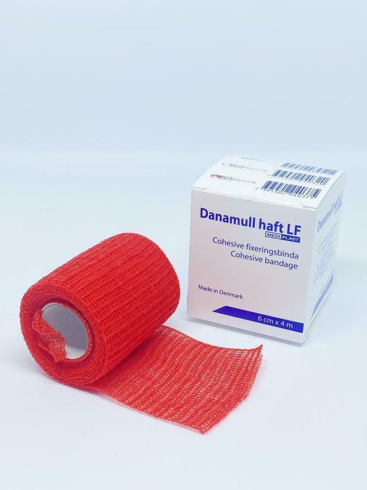 Danamull Haft Zelfklevend Fixatiewindsel rood 6cm x 4m, Diversen, Verpleegmiddelen, Nieuw, Ophalen of Verzenden