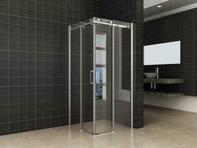 hoekinstap + 2 schuifdeuren 900x900x2000 chr.8mm NANO, Huis en Inrichting, Badkamer | Badkamermeubels, Ophalen of Verzenden