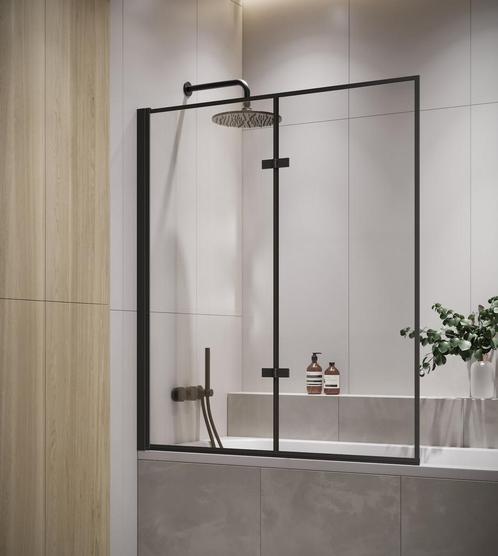 Badwand Medal 120 x 140 cm Zwart Badscherm Draaibaar 5 mm, Doe-het-zelf en Bouw, Sanitair, Nieuw, Verzenden