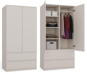 Kledingkast creme 90 cm met legplanken en roedestang Creme beschikbaar voor biedingen