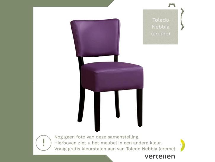 Leren eetkamerstoel Rest - Toledo Nebbia (crème) - Poten, Huis en Inrichting, Stoelen, Overige kleuren, Eén, Nieuw, Leer, Ophalen of Verzenden