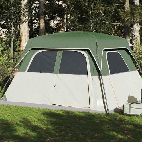 vidaXL Gezinstent 6-persoons waterdicht groen, Caravans en Kamperen, Tenten, Nieuw, Verzenden