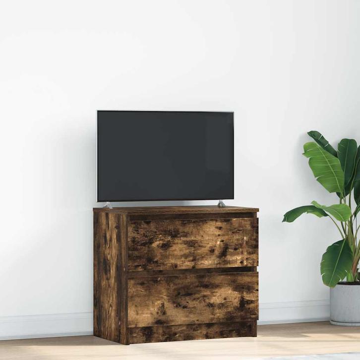 vidaXL Tv-meubel 60x35x54 cm bewerkt hout gerookt, Huis en Inrichting, Kasten |Televisiemeubels, Nieuw, Verzenden